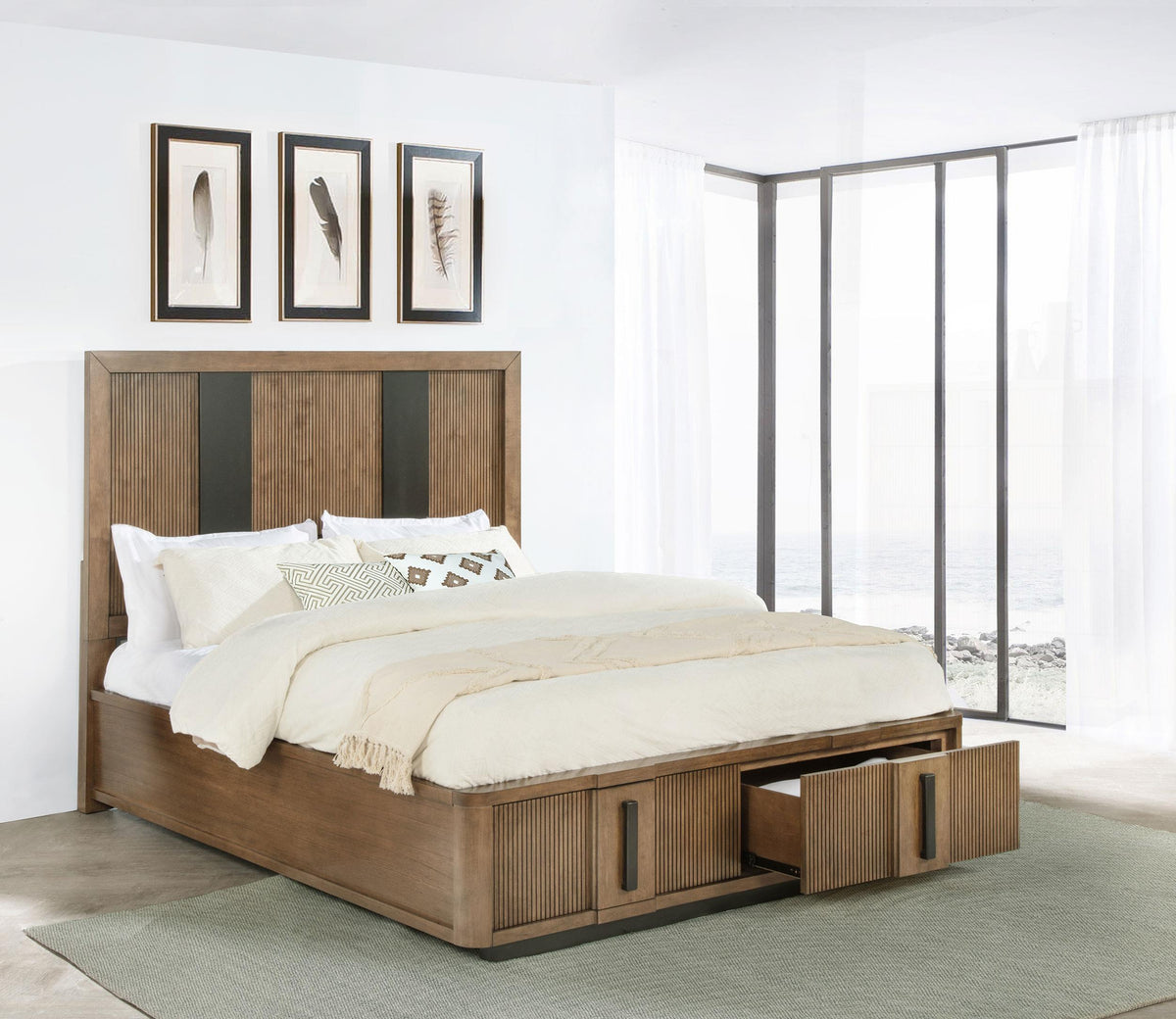 Terrace E King Bed in Ash Brown - Coaster Furniture