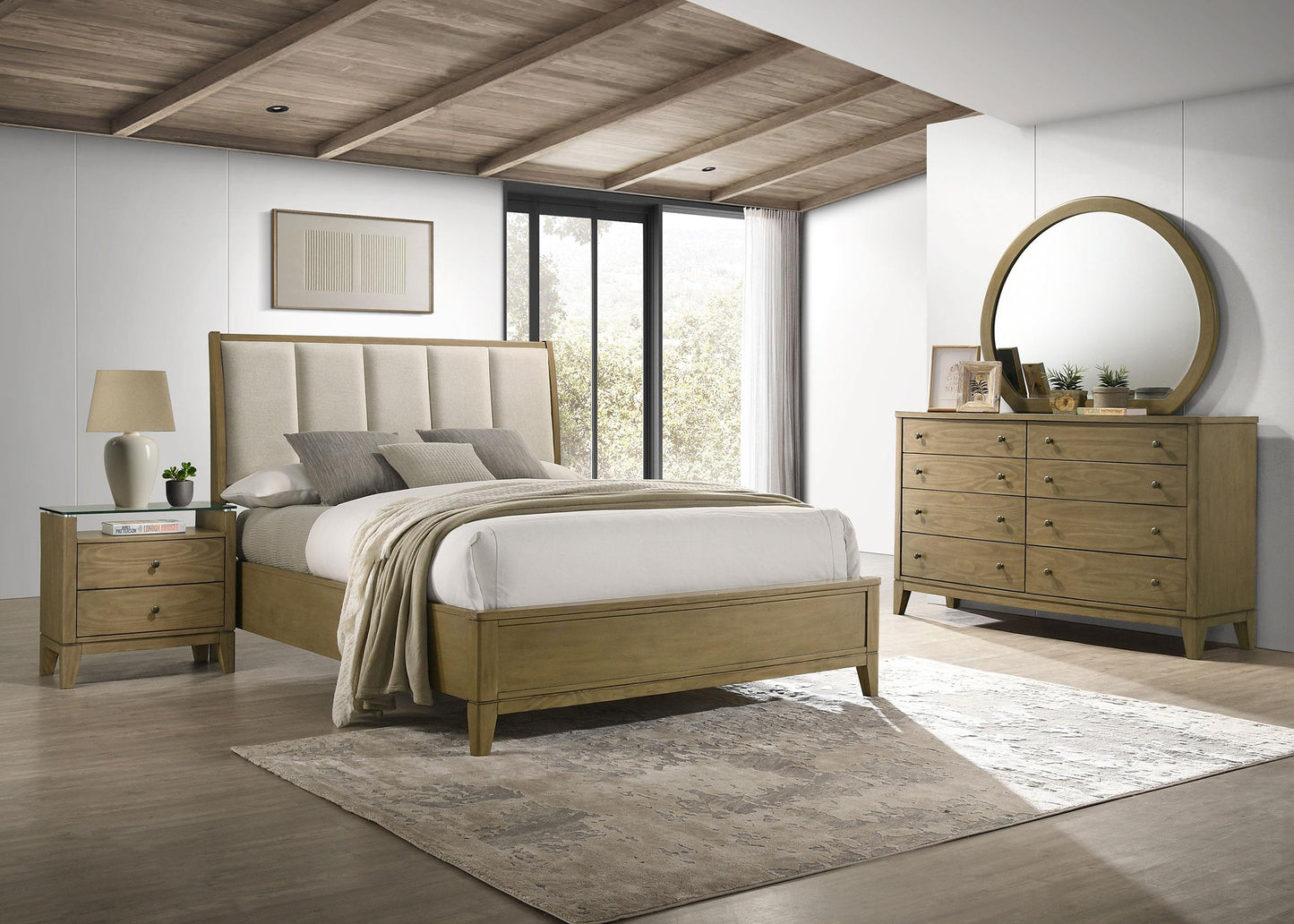 Granada Bed 4-Piece Set in Natural Pine
