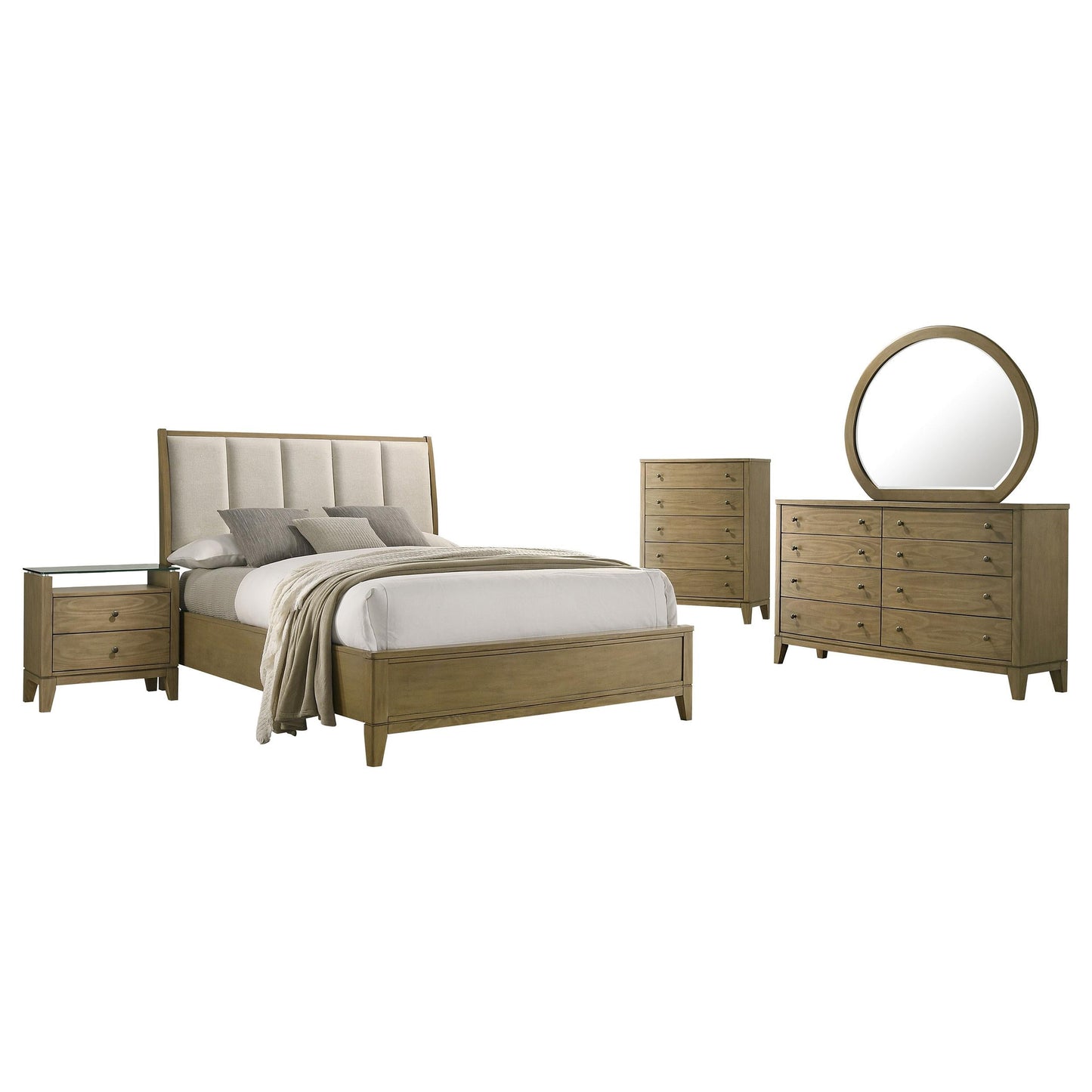 Granada Bed 5-Piece Set in Natural Pine