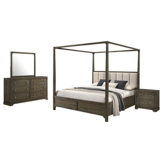 Gran Park Eastern King Bed 4-Piece Set in Dark Cocoa - Coaster Furniture