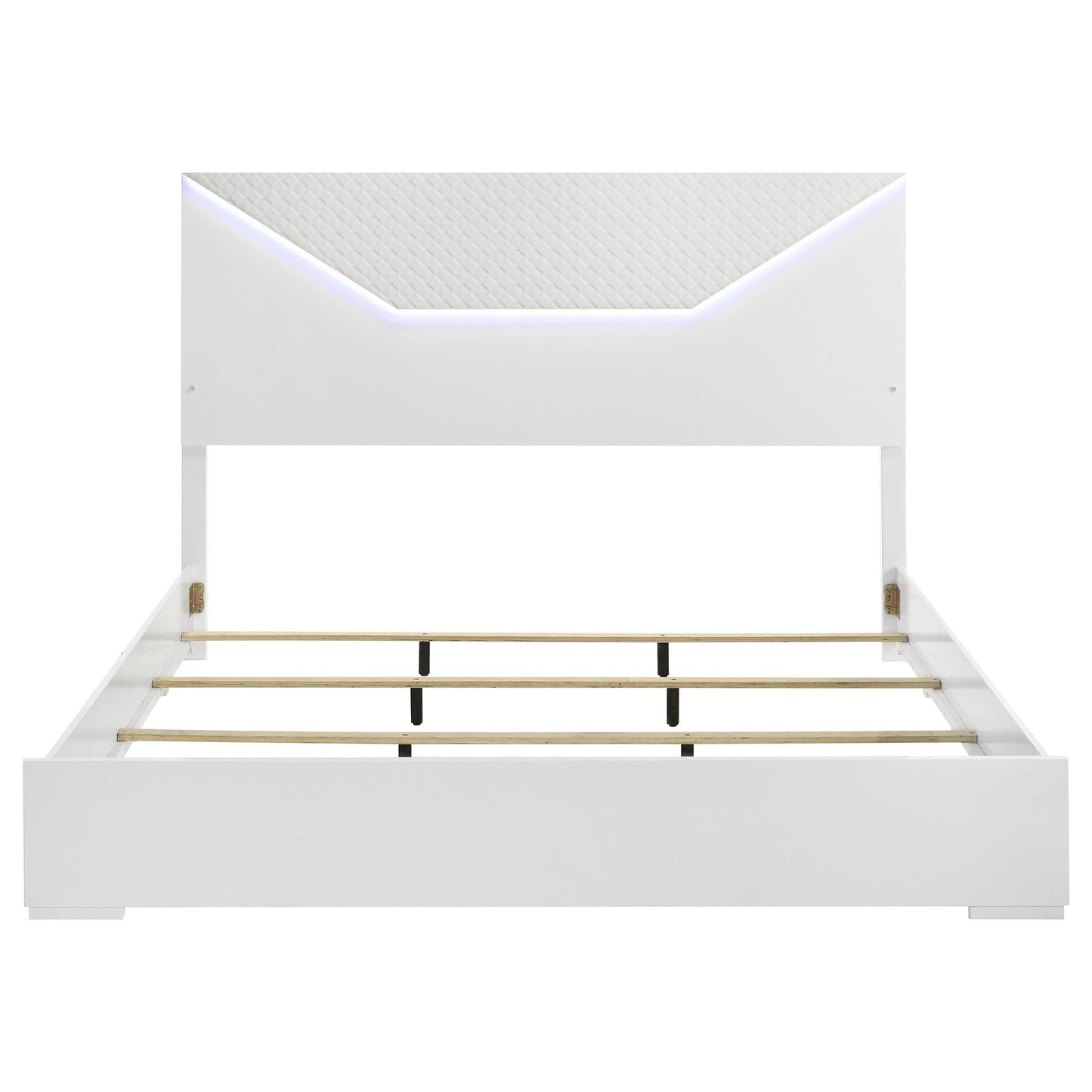Ives E King Bed - White High Gloss