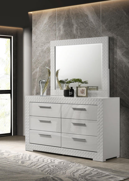 Ives Dresser With Mirror - White High Gloss
