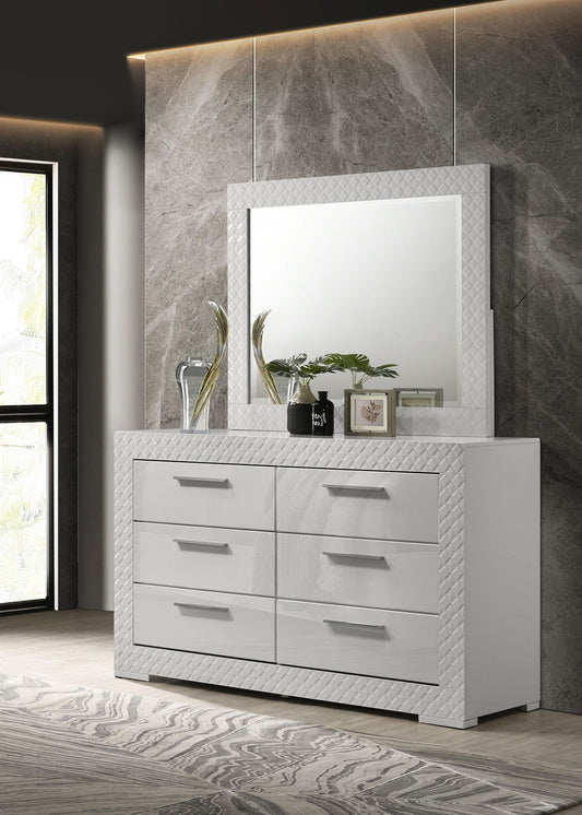 Ives Dresser With Mirror - White High Gloss