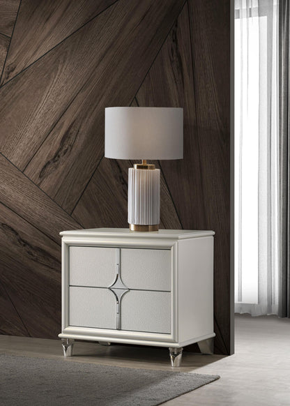 Olivia Nightstand in Pearl White - Coaster Furniture