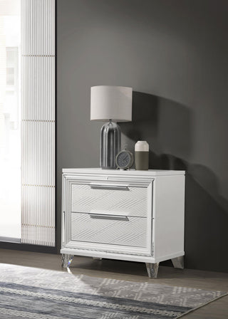 Marmore Nightstand in White - Coaster Furniture