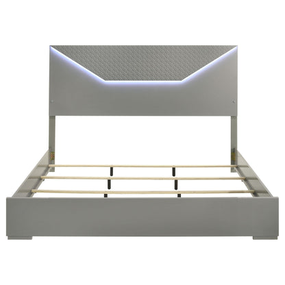 Ives E King Bed - Grey High Gloss
