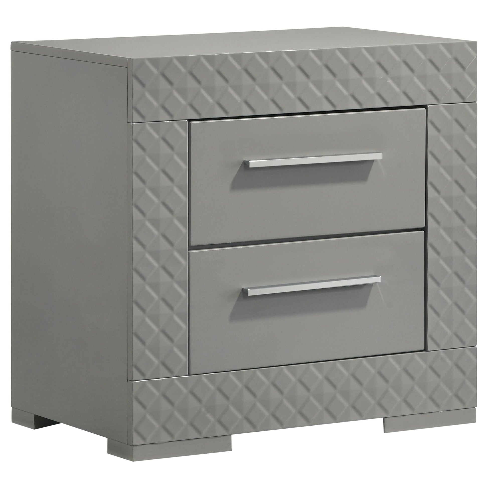 Ives Nightstand - Grey High Gloss