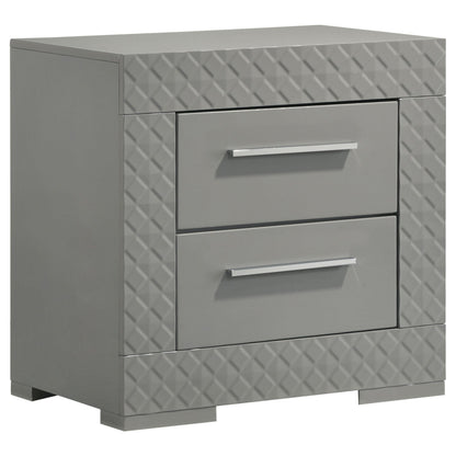 Ives Nightstand - Grey High Gloss