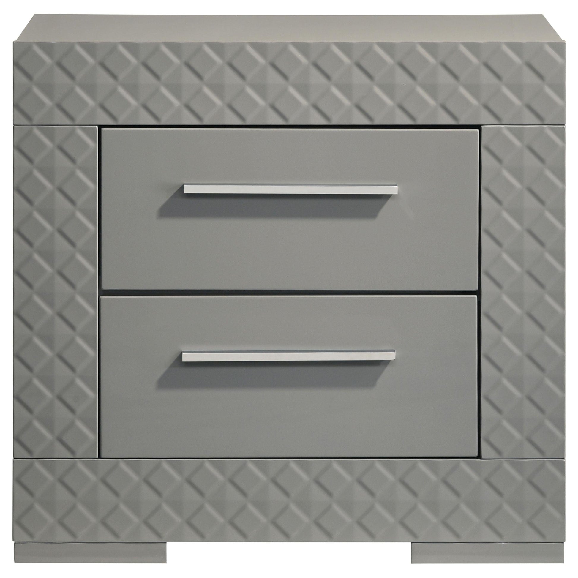 Ives Nightstand - Grey High Gloss