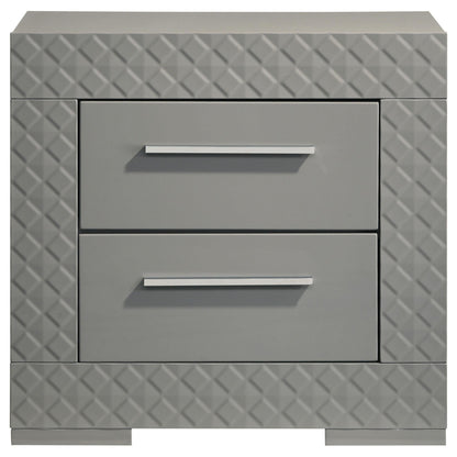 Ives Nightstand - Grey High Gloss