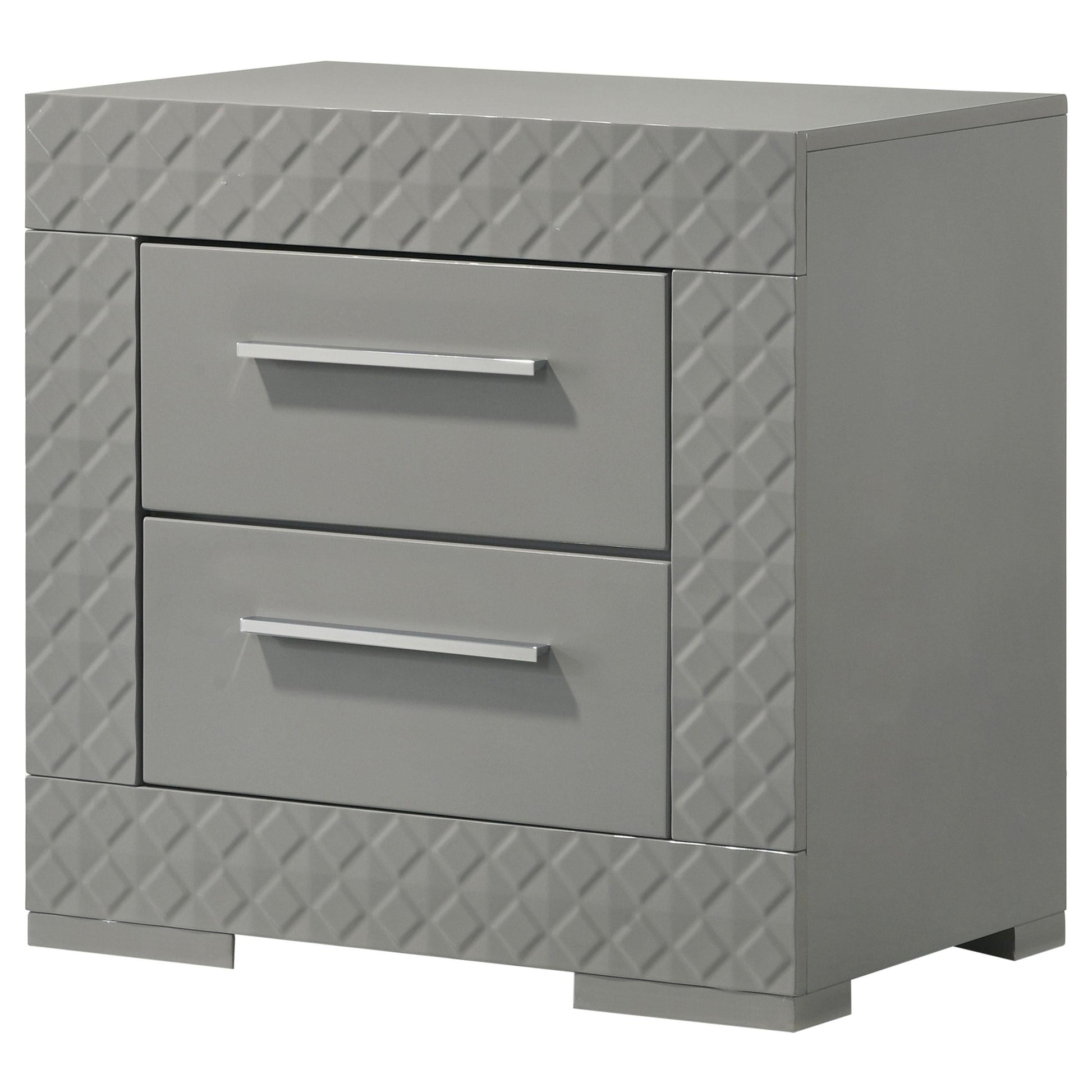 Ives Nightstand - Grey High Gloss