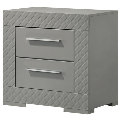 Ives Nightstand - Grey High Gloss