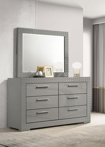 Ives Dresser With Mirror - Grey High Gloss
