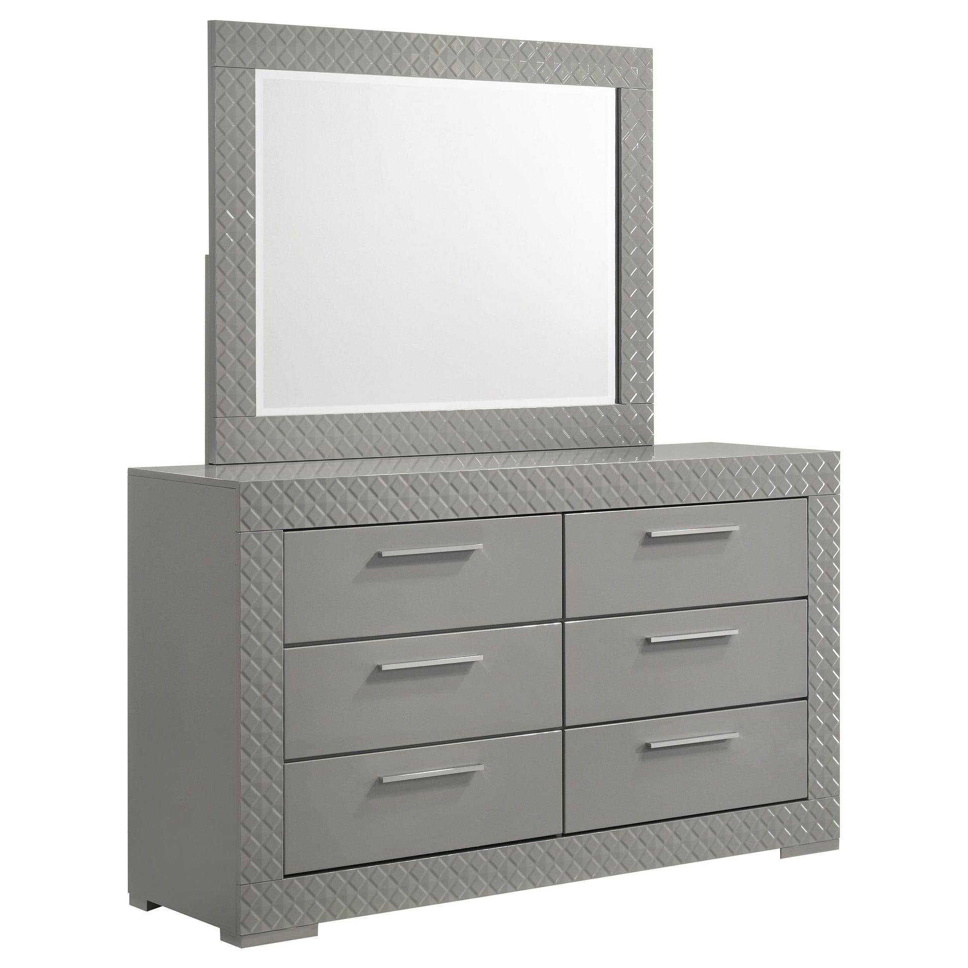 Ives Dresser With Mirror - Grey High Gloss
