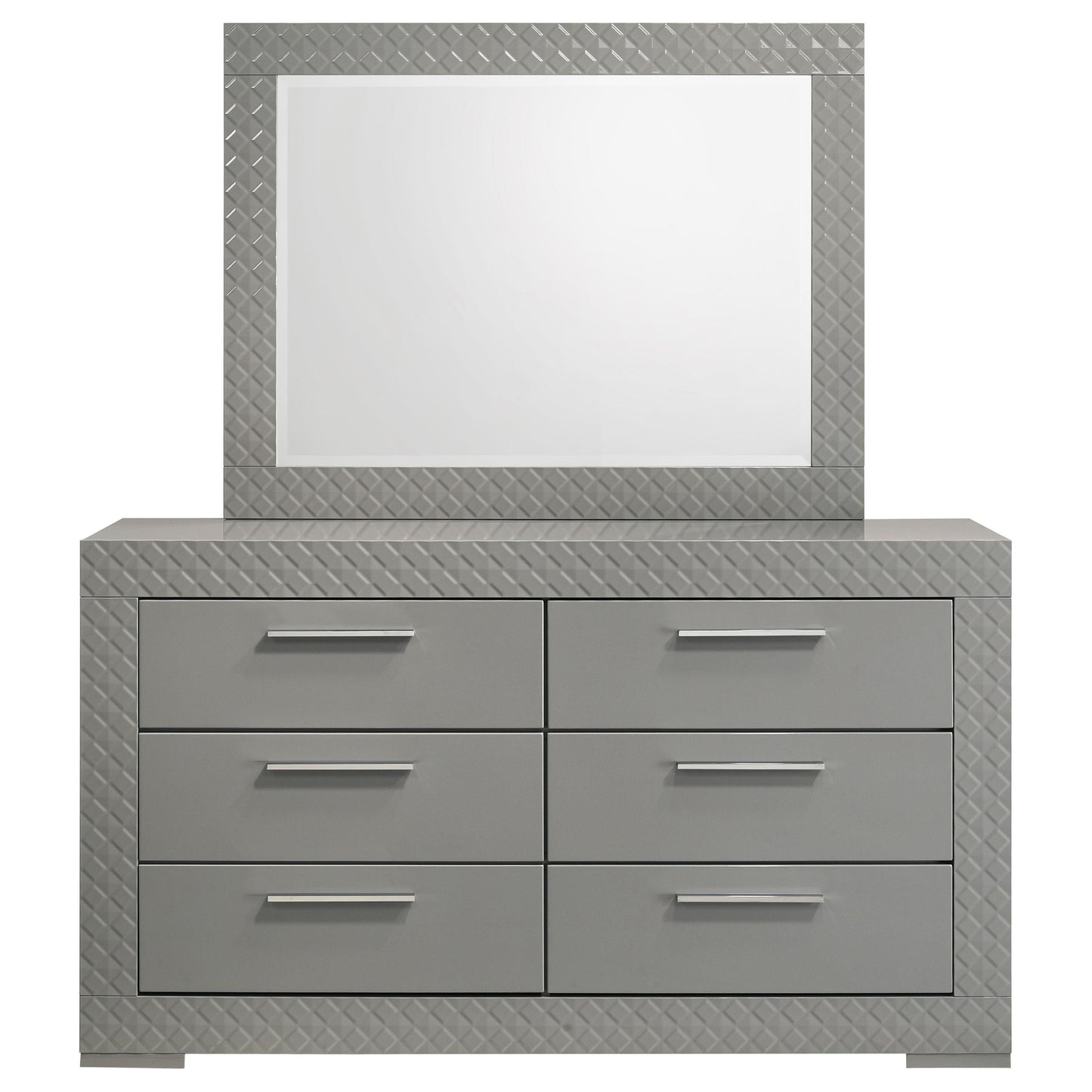 Ives Dresser With Mirror - Grey High Gloss