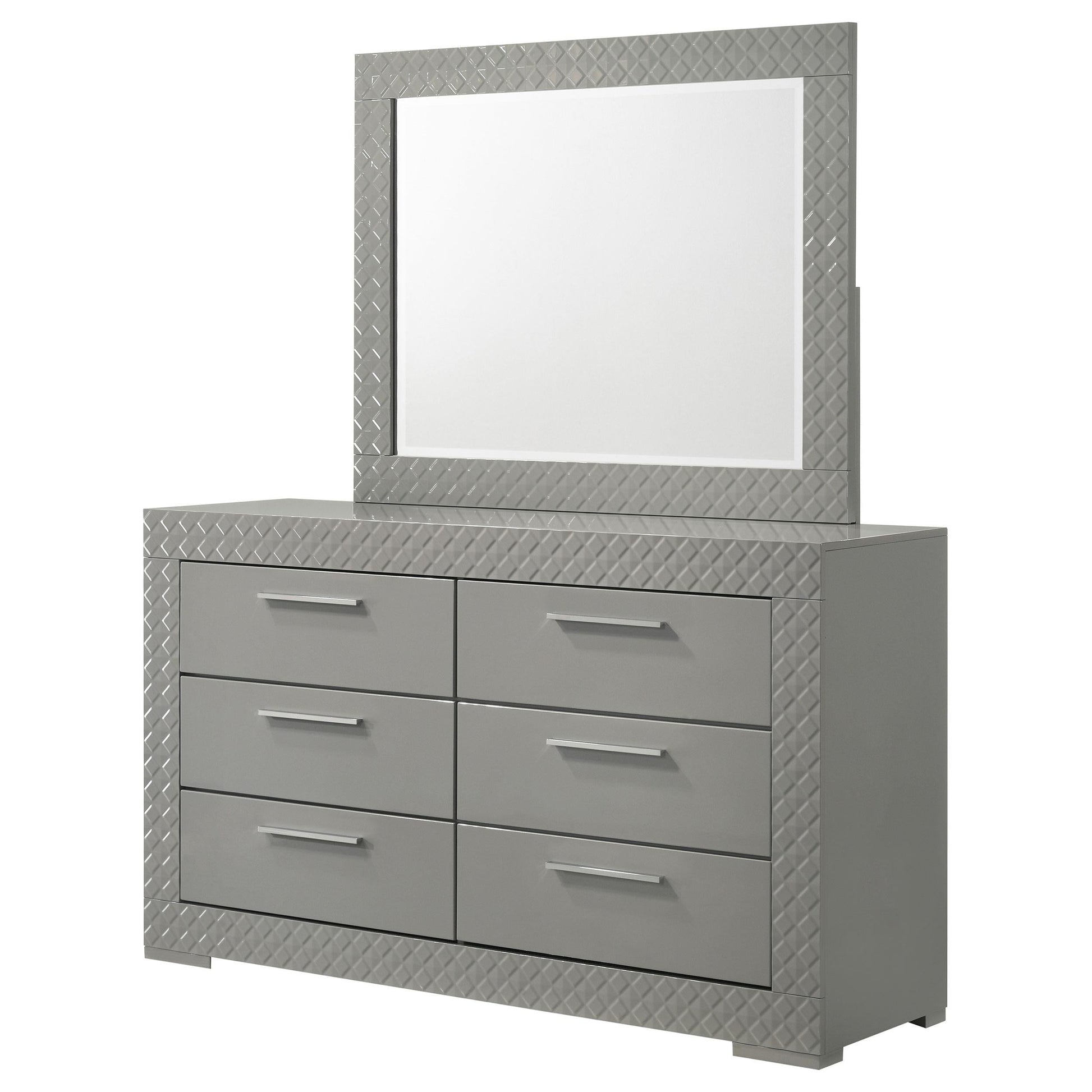 Ives Dresser With Mirror - Grey High Gloss