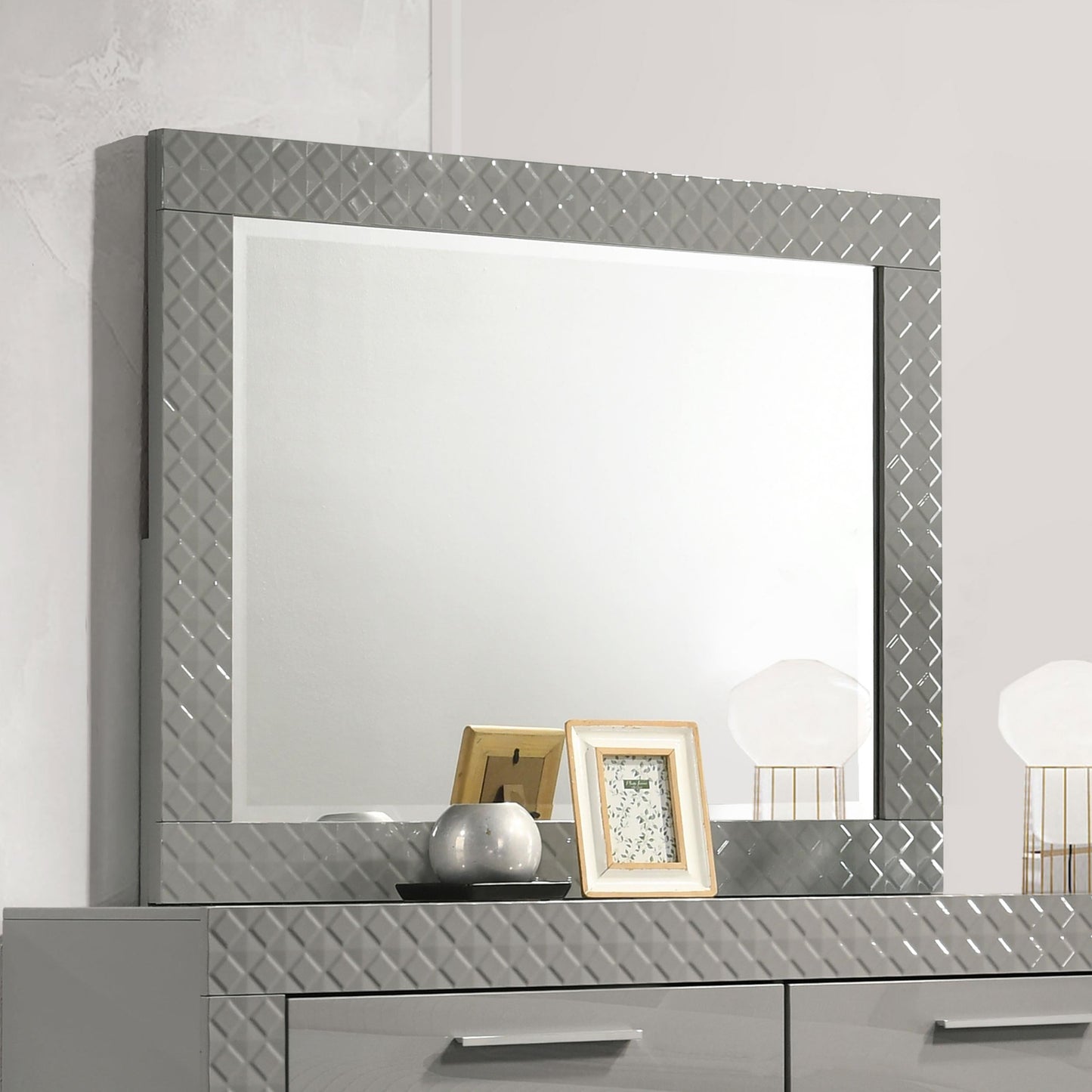 Ives Dresser Mirror - Grey High Gloss