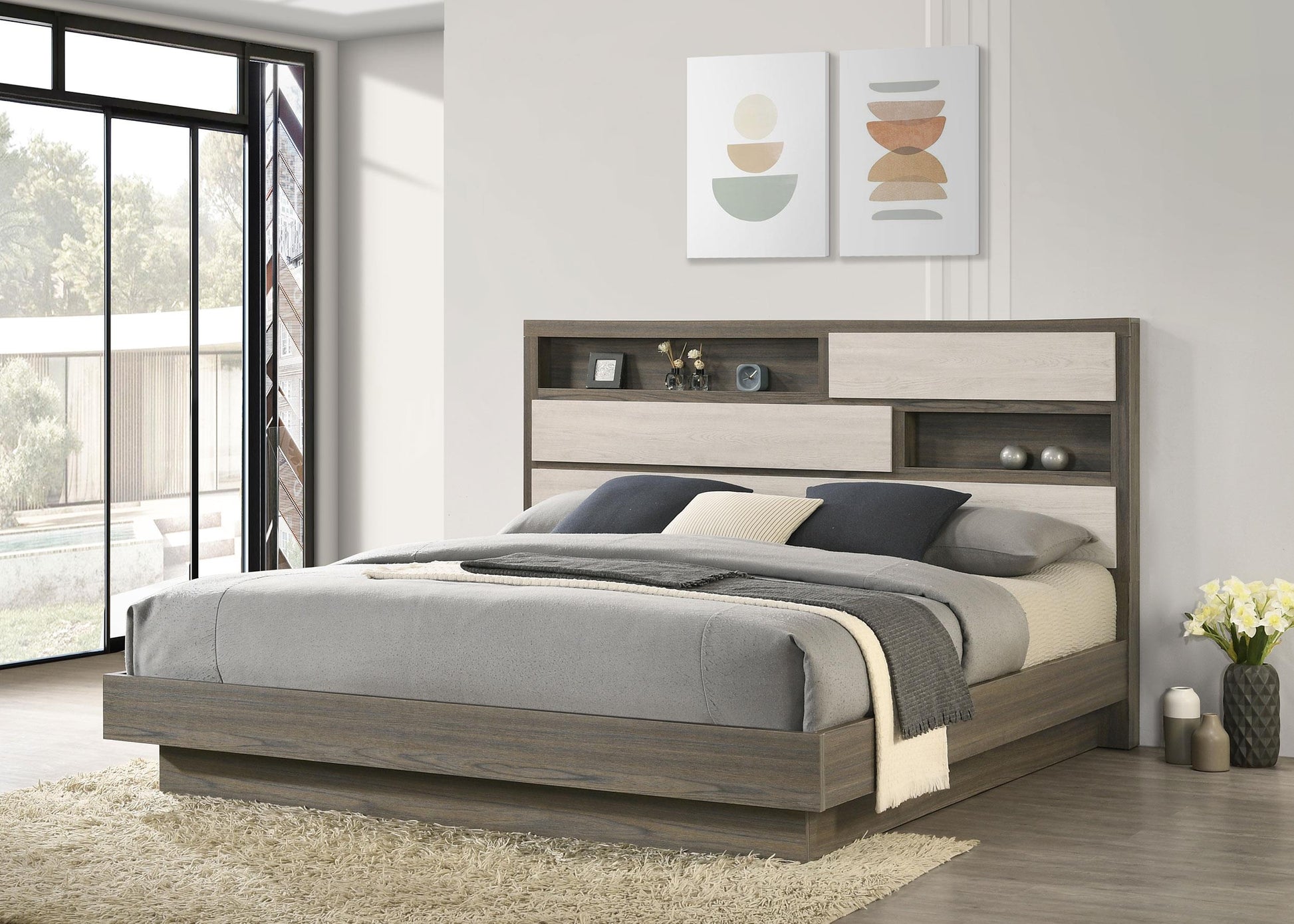 Fenwick Bed in Grey Oak