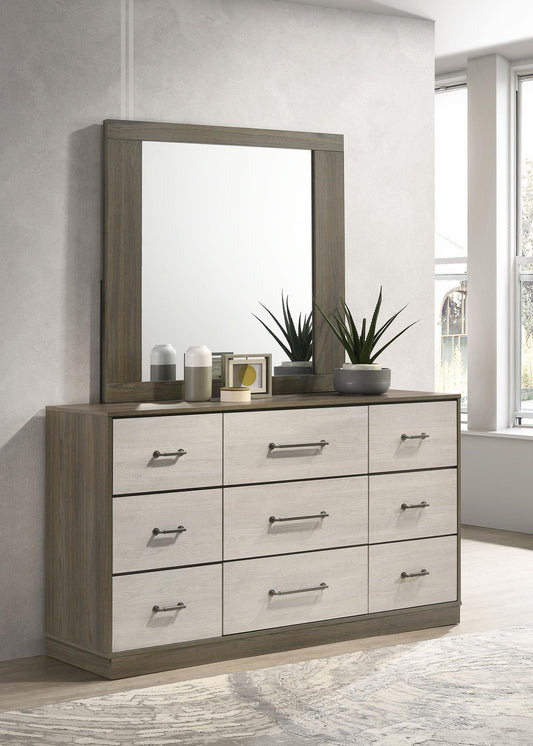 Fenwick Dresser With Mirror in Grey Oak - Coaster Furniture