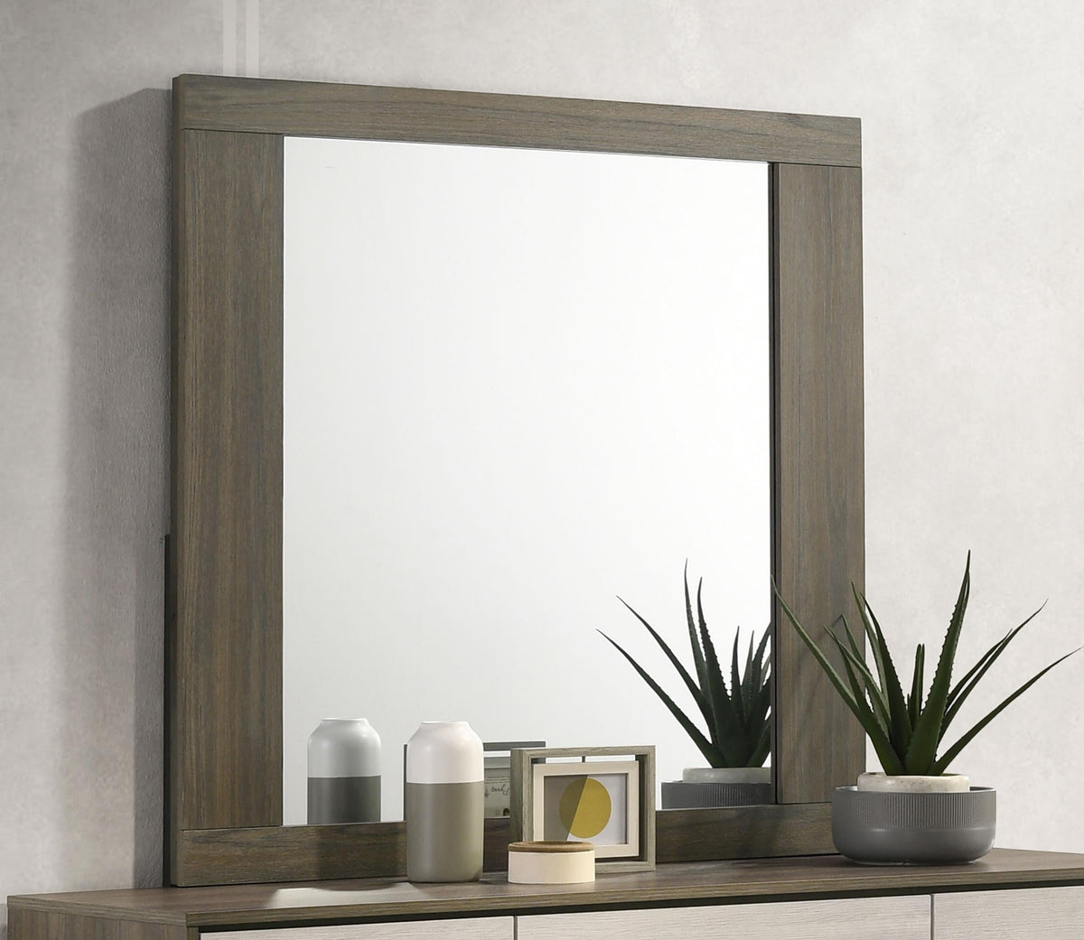 Fenwick Dresser Mirror in Grey Oak - Coaster Furniture