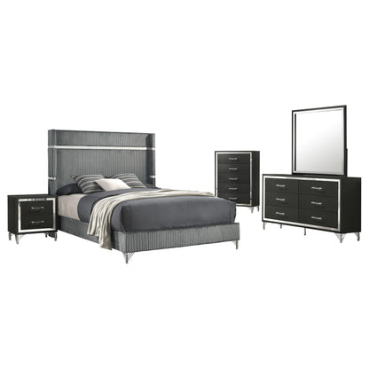 Lucia Bed 5-Piece Set in Black