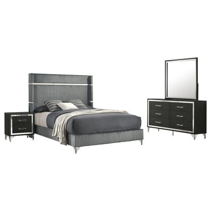 Lucia Bed 4-Piece Set in Black