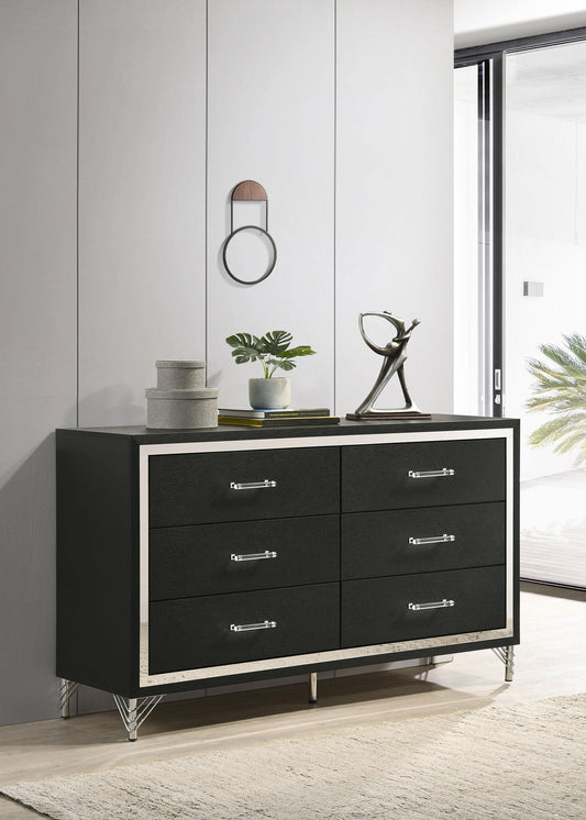 Lucia Dresser in Black - Coaster Furniture