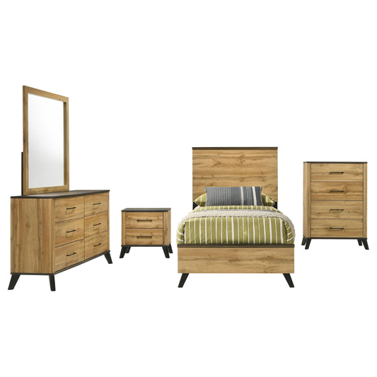 Kaywood Bed 5-Piece Set in Weathered Brown