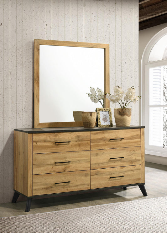 Kaywood Dresser With Mirror in Weathered Brown - Coaster Furniture