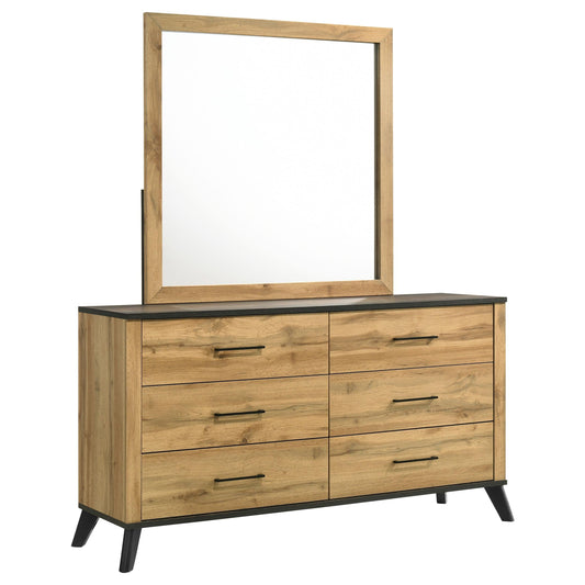 Kaywood Dresser With Mirror in Weathered Brown - Coaster Furniture