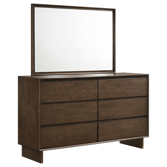 Glenwood Dresser With Mirror in Warm Brown - Coaster Furniture