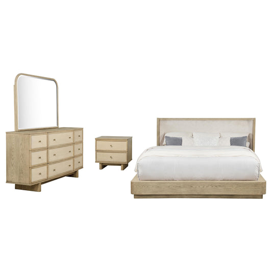 Kailani Queen 4-Piece Set in Beige Oak - Coaster Furniture