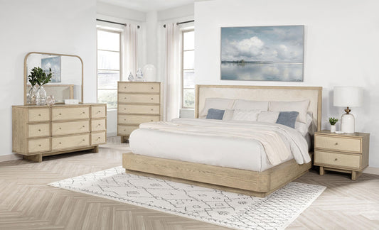 Kailani Queen 5-Piece Set in Beige Oak - Coaster Furniture
