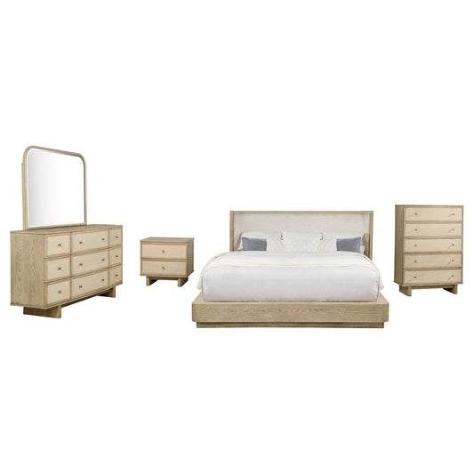 Kailani Queen 5-Piece Set in Beige Oak - Coaster Furniture