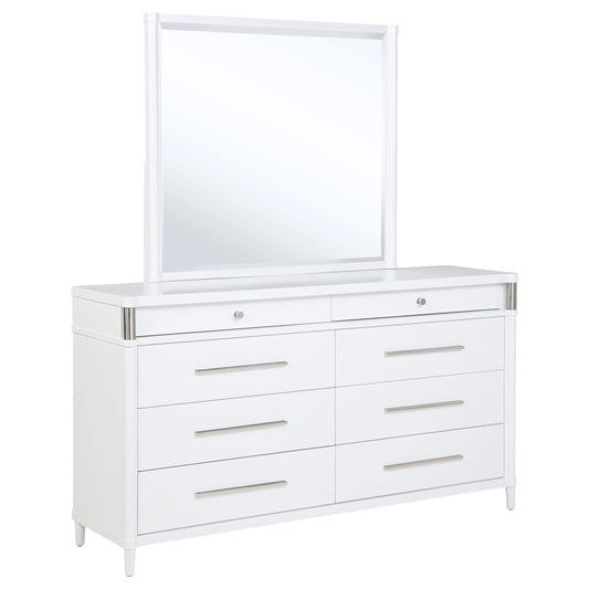 Gracemont Dresser With Mirror in White - Coaster Furniture