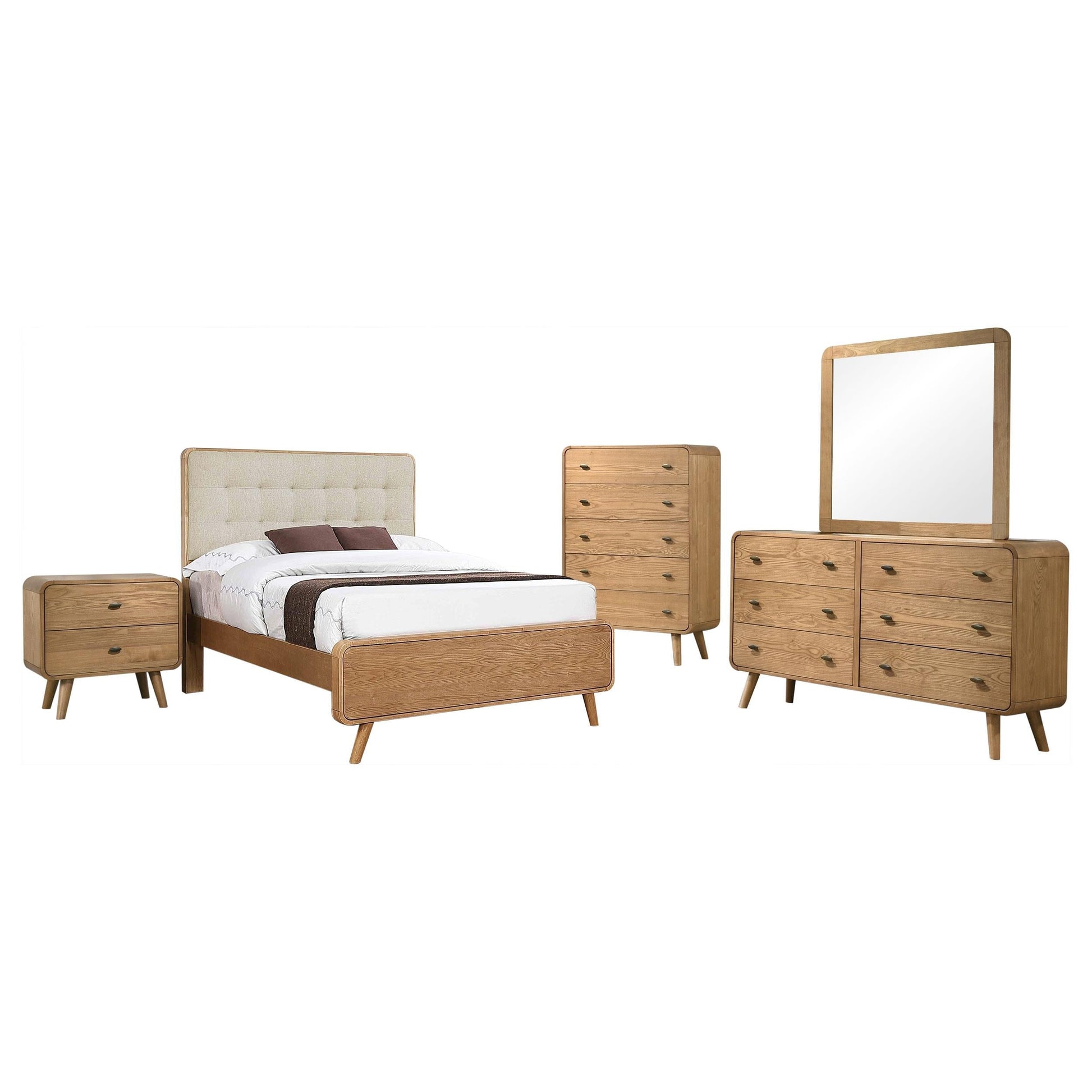 Robyn Bed 5-Piece Set in Light Ash