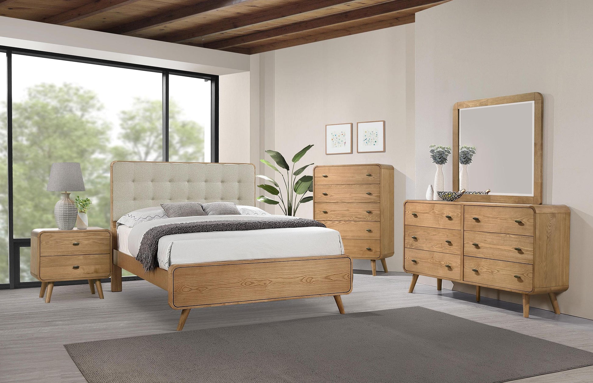 Robyn Bed 5-Piece Set in Light Ash