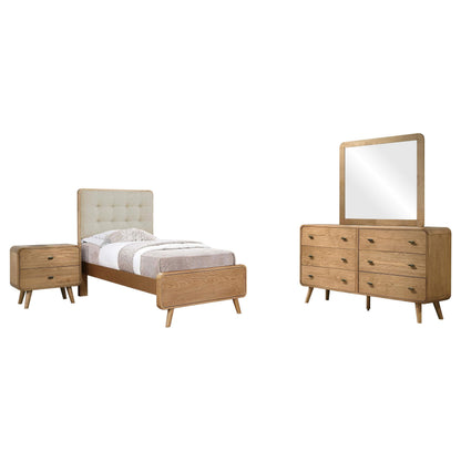 Robyn Twin Bed 4-Piece Set - Light Ash