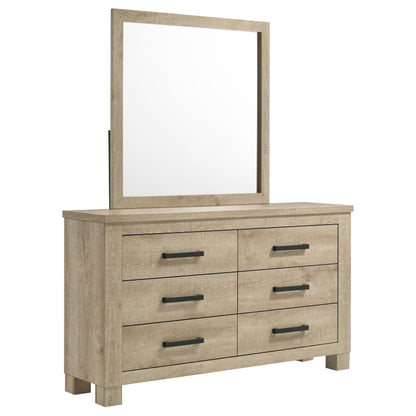 Oakglen Dresser With Mirror in Weathered Oak - Coaster Furniture