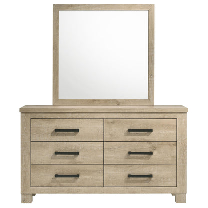 Oakglen Dresser With Mirror in Weathered Oak - Coaster Furniture