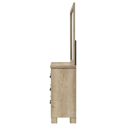 Oakglen Dresser With Mirror in Weathered Oak - Coaster Furniture