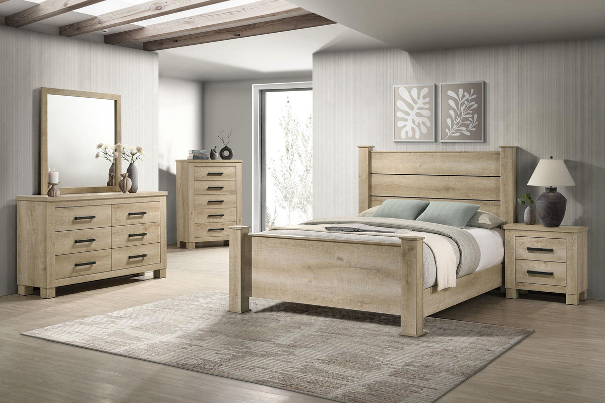 Oakglen Dresser Mirror in Weathered Oak - Coaster Furniture