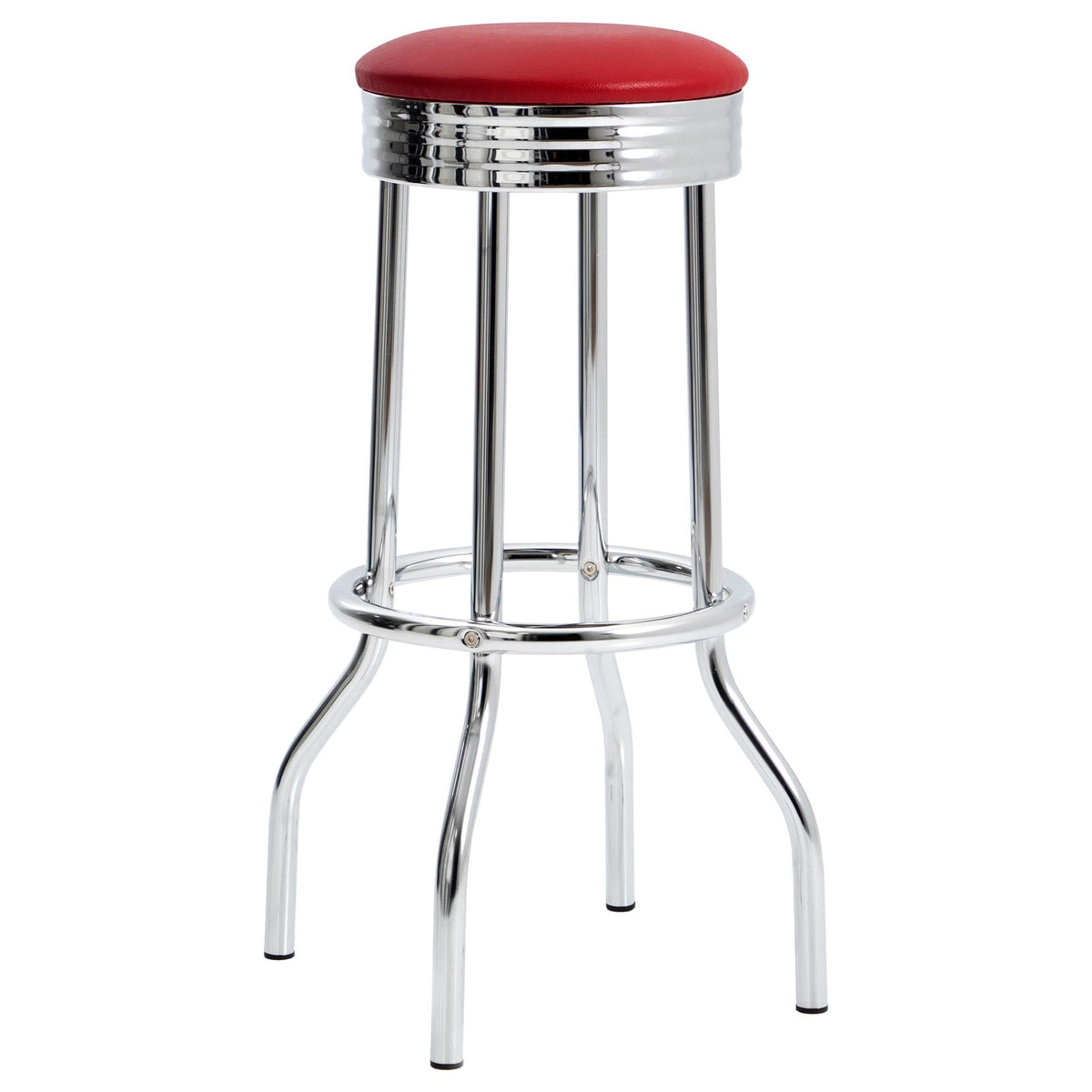 Retro Swivel Bar Stool in Red - Coaster Furniture