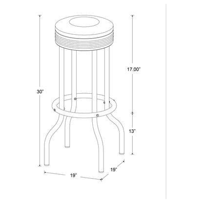 Retro Swivel Bar Stool in Red - Coaster Furniture