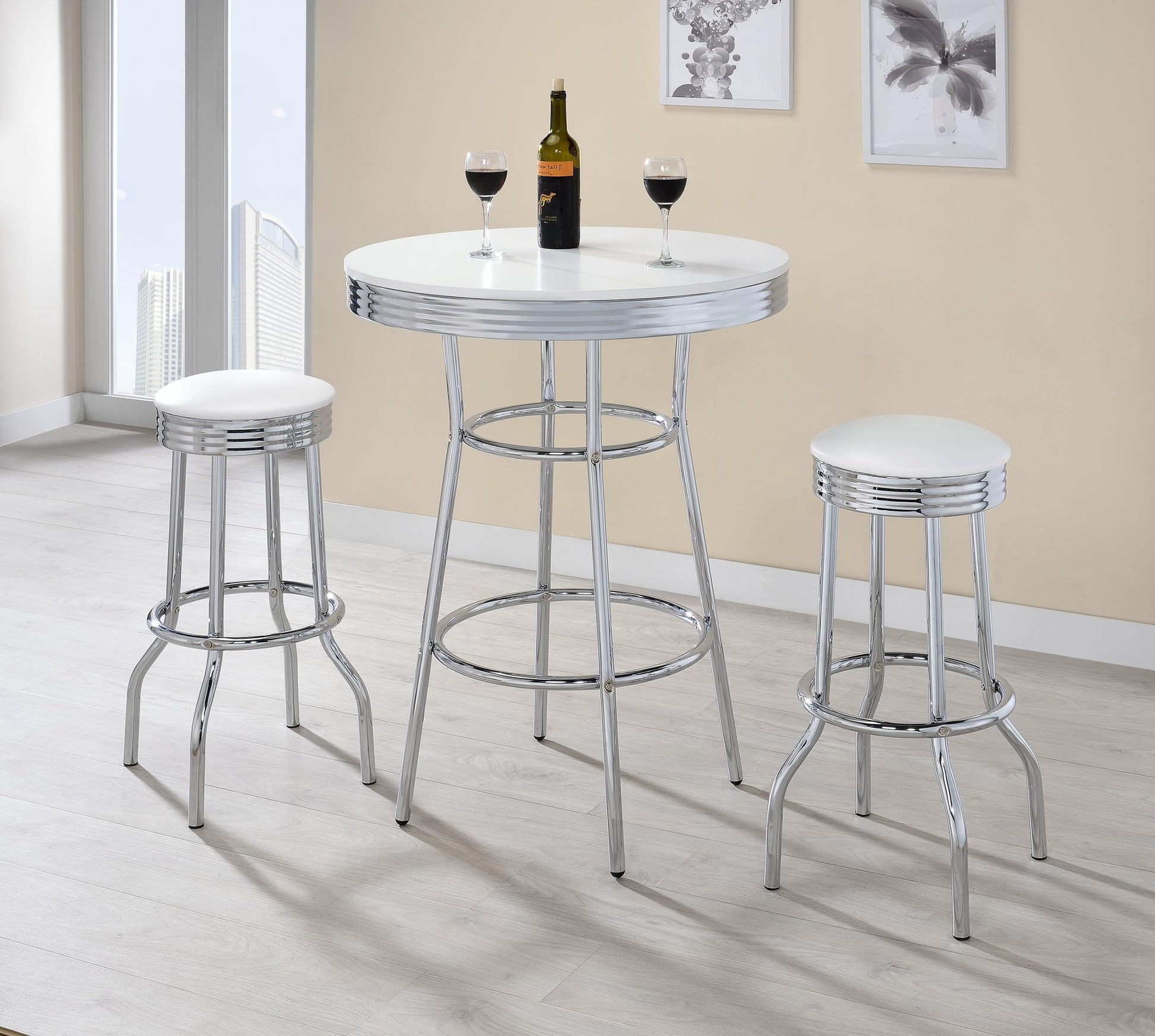Retro 3-Piece Bar Set - White