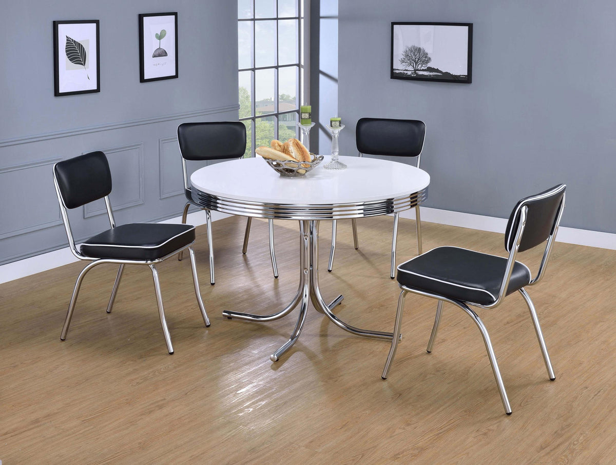 Retro Dining Set in White - Coaster Furniture