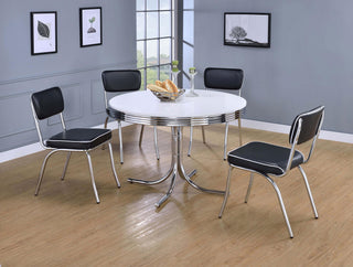 Retro Dining Set in White - Coaster Furniture
