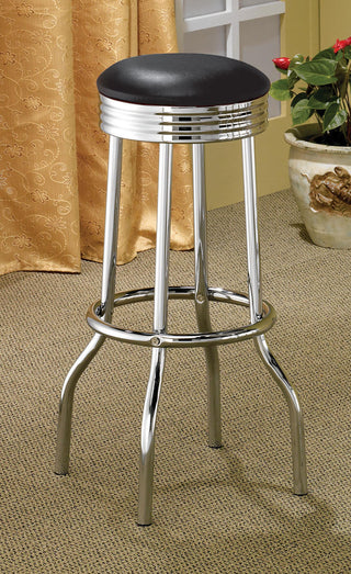 Retro Bar Stool in Black - Coaster Furniture