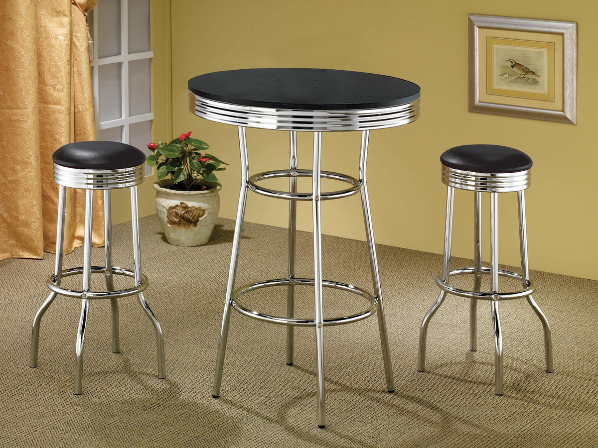 Retro Bar Stool in Black - Coaster Furniture
