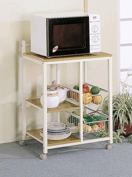 Kelvin Kitchen Cart in Natural Brown - Coaster Furniture